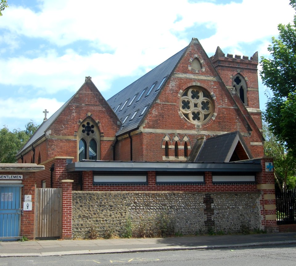 Former Holy Trinity Church, Blatchington Road, Hove (NHLE Code 1187541) (May 2020, from West) (2)