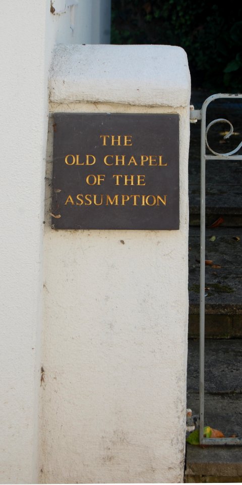 Former Church of the Assumption, Temple Lane, East Meon (July 2019) (Sign)