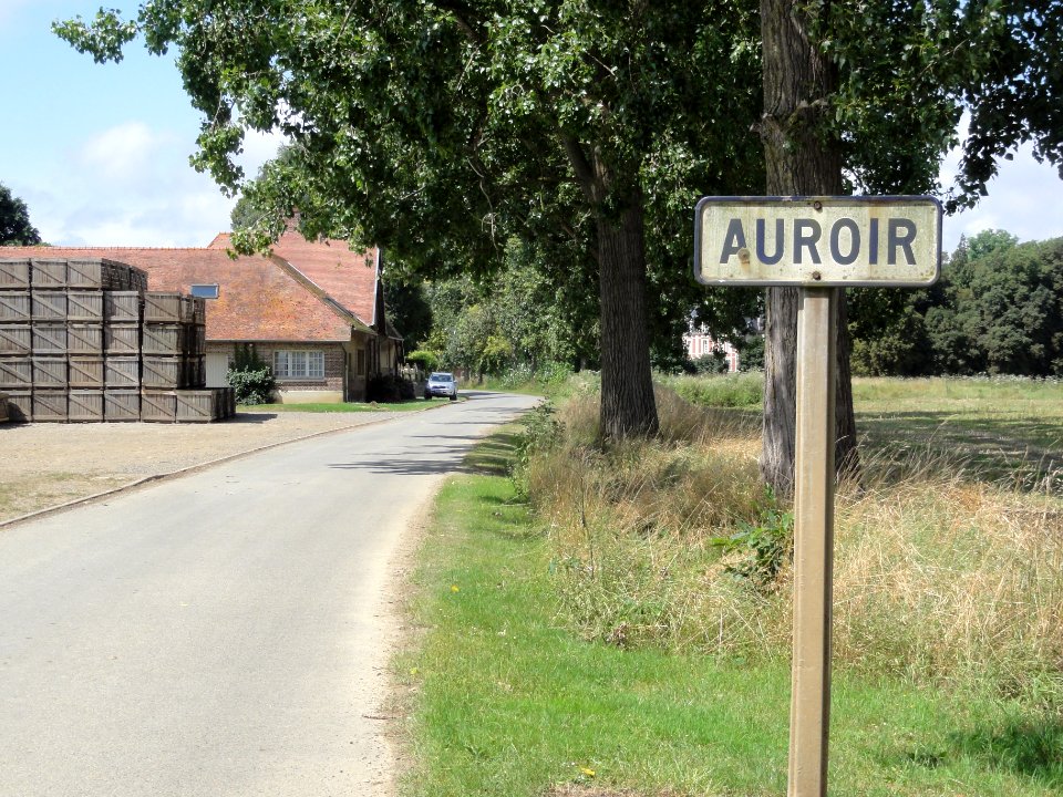 Foreste (Aisne) city limit sign Auroir