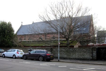 Former Holy Trinity Church, Blatchington Road, Hove (NHLE Code 1187541) (December 2016, during conversion) (2)