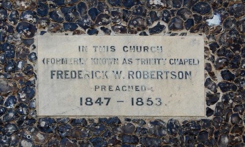 Former Holy Trinity Church, Ship Street, Brighton (September 2018) (Frederick Robertson Memorial Plaque)