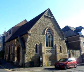 Former Unitarian Chapel, Ward Street, Guildford (April 2014, from Northeast)