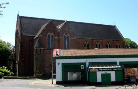 Former St Peter's Church, Cornfield Terrace–St Peter's Road junction, Bohemia, Hastings (June 2015) (2)