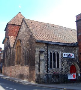 Former St Peter Chesil Church (now Theatre), Chesil Street, Winchester (NHLE Code 1095502) (June 2019) (1)