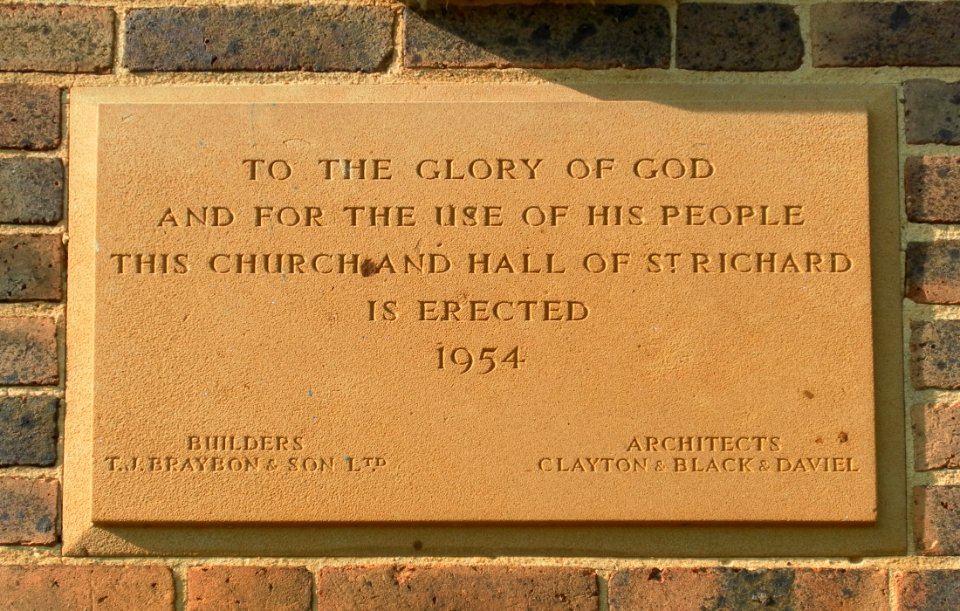 Former St Richard's Church, The Crossway, Hollingdean (October 2011) (Foundation Stone)
