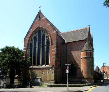 Former St Peter's Church, Cornfield Terrace–St Peter's Road junction, Bohemia, Hastings (June 2015) (1)