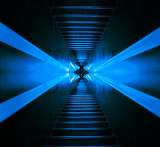 Stairs neon blue neon