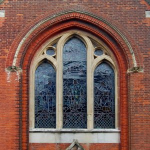 Former St Andrew's United Reformed Church, Blackwater Road, Eastbourne (February 2019) (Window)