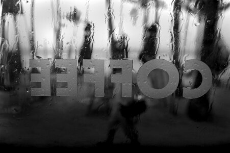 Coffee window glass