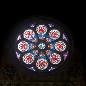 Former St Mary's Church, Itchen Stoke (NHLE Code 1095286) (July 2019) (Stained Glass Rose Window)