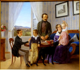 Forstmeister Wilhelm Heinrich Seyd and Family, by Joseph Hartmann, 1845, oil on canvas - Hessisches Landesmuseum Darmstadt - Darmstadt, Germany - DSC01207