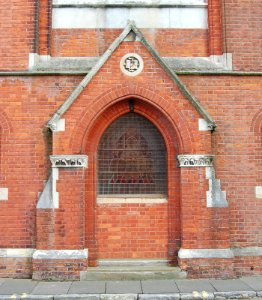 Former St Andrew's United Reformed Church, Blackwater Road, Eastbourne (February 2019) (Entrance Porch)