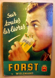 FORST Wielemans cardboard beer advertising
