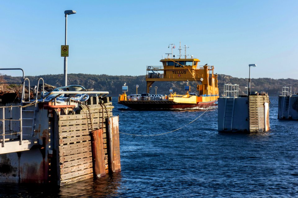 Ferry Tellus arriving at Finnsbo ferry terminal 1
