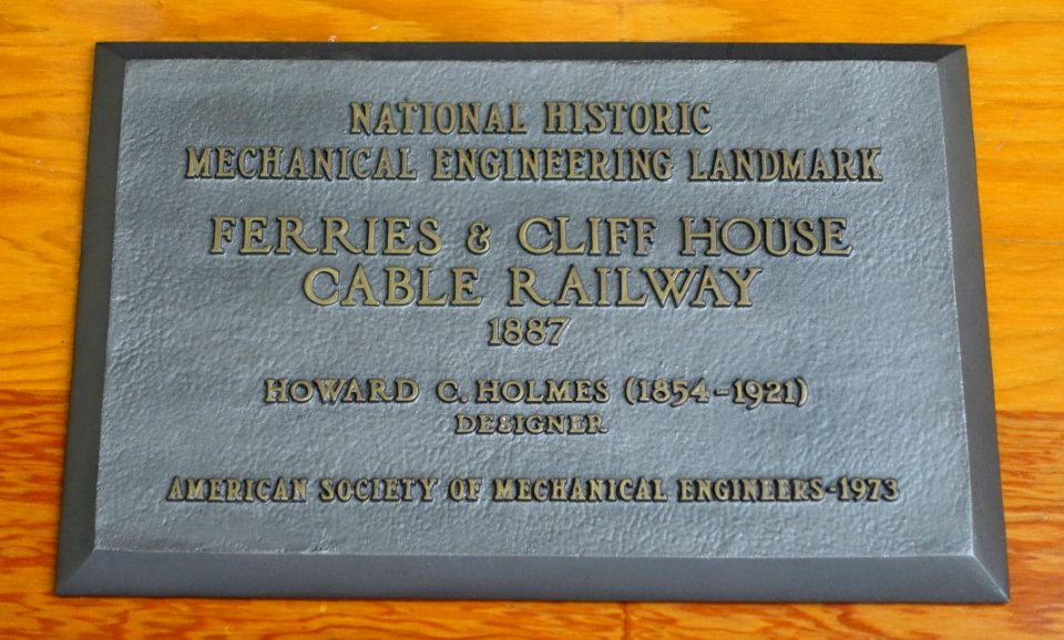 Ferries & Cliff House Cable Railway, National Historic Mechanical Engineering Landmark, 1887 - San Francisco Cable Car Museum - San Francisco, CA - DSC04062