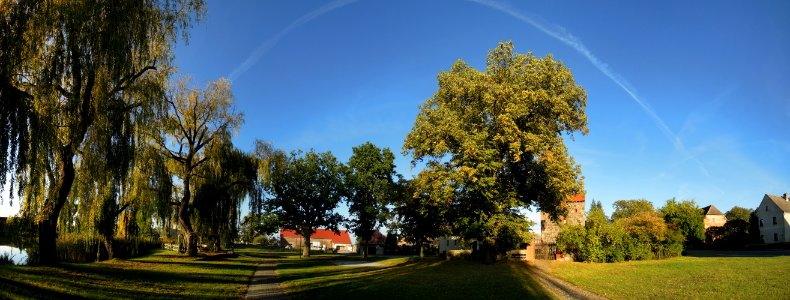 Festplatz am Dorfteich in Klebitz Anfang Oktober 2020