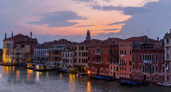 Sunset grand canal boats photo
