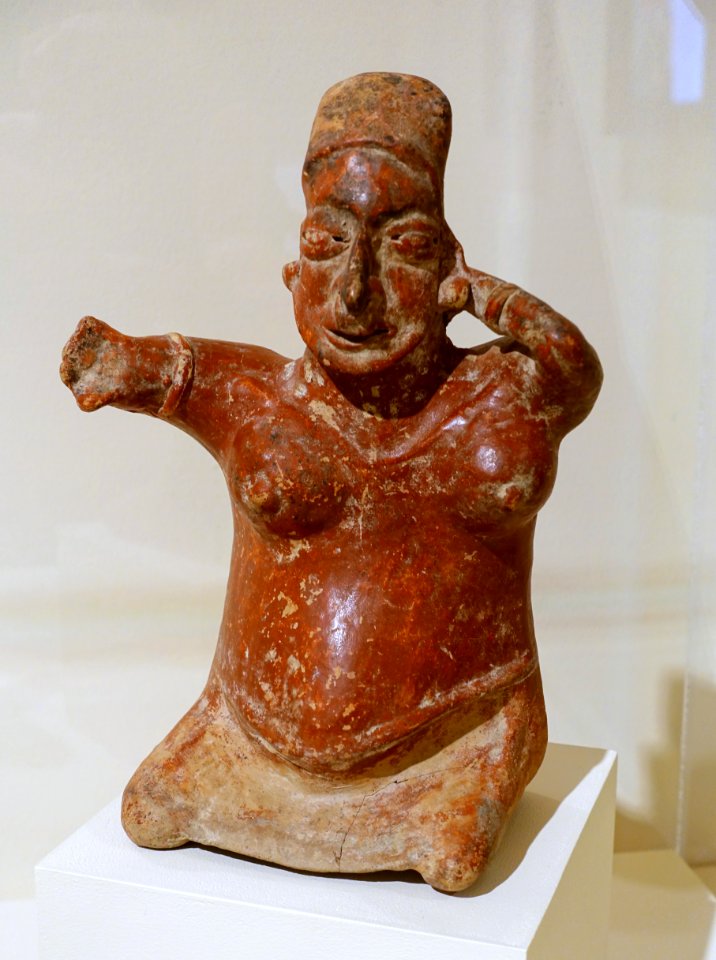 Female figure with raised arms, Nayarit, Ixtlan del Rio, Mexico, 300 BC to 200 AD, ceramic - Jordan Schnitzer Museum of Art, University of Oregon - Eugene, Oregon - DSC09507