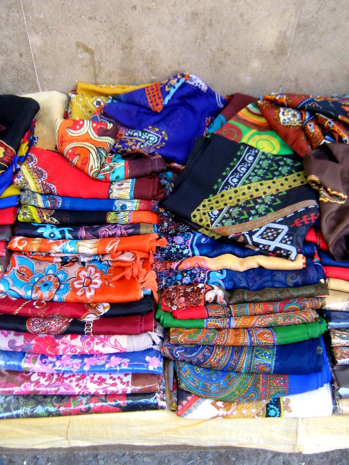 Female headwear Peddler - near Bank Refah - Iran sq - Nishapur 04