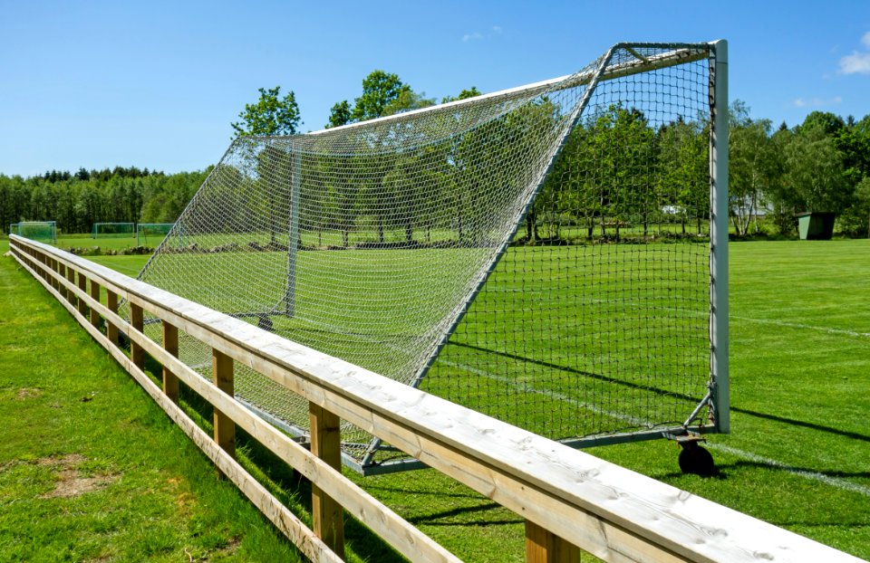 Fence and soccer goal in the north field in Brastad 1