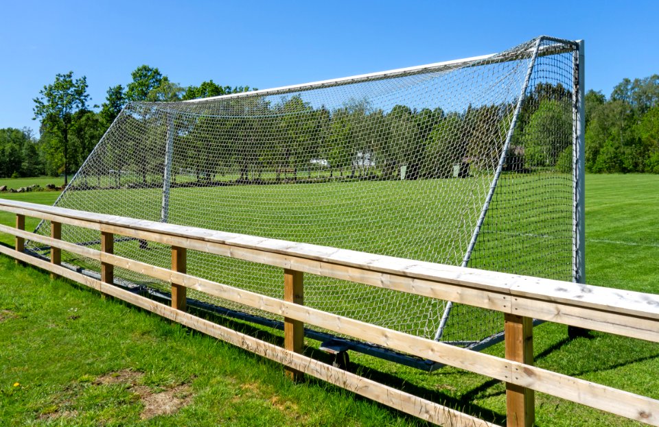 Fence and soccer goal in the north field in Brastad 2