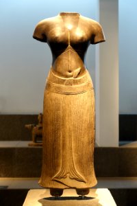 Female deity, Binh Hoa, Tra Vinh, mid 11th century AD, sandstone - Museum of Vietnamese History - Ho Chi Minh City - DDSC06041