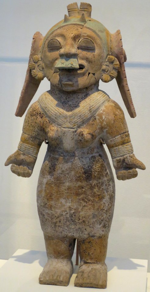 Female Figure, Ecuador, Jama-Coaque Culture, c. 300 BCE - 300 CE, terracotta with traces of pigment, Honolulu Academy of Arts