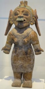 Female Figure, Ecuador, Jama-Coaque Culture, c. 300 BCE - 300 CE, terracotta with traces of pigment, Honolulu Academy of Arts