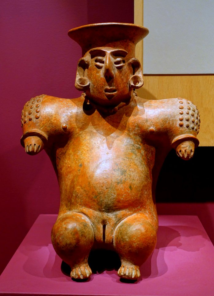Female figure, Colima, West Mexico, Protoclassic, 200 BC to 400 AD, ceramic - Fowler Museum - University of California, Los Angeles - DSC02474