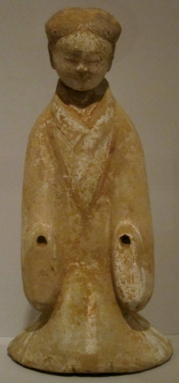 Female attendant, Han dynasty, earthenware with traces of polychrome, Honolulu Museum of Art