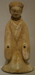 Female attendant, Han dynasty, earthenware with traces of polychrome, Honolulu Museum of Art