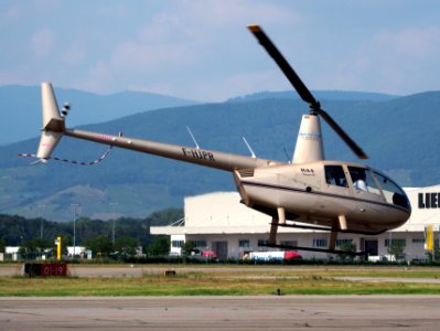 F-HJPR R44 Raven II take off from Colmar - Houssen Airport (IATA=CMR, ICAO=LFGA), photo 7