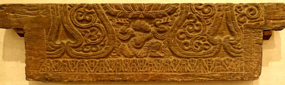 Female dancer, My Loc, Nam Dinh, 13th-14th century AD, wooden beam - Vietnam National Museum of Fine Arts - Hanoi, Vietnam - DSC04832