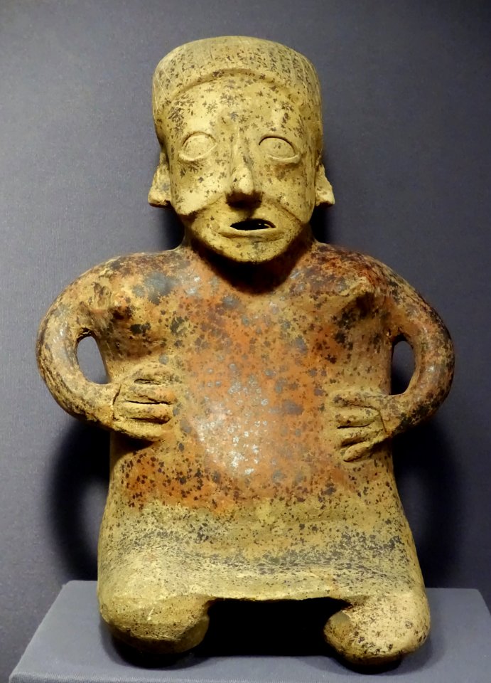 Female figure, Western Mexico, Classic Jalisco Period, 200 BC to 400 AD, molded and painted ceramic - Museum of Anthropology, University of British Columbia - DSC09027