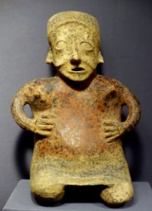 Female figure, Western Mexico, Classic Jalisco Period, 200 BC to 400 AD, molded and painted ceramic - Museum of Anthropology, University of British Columbia - DSC09027