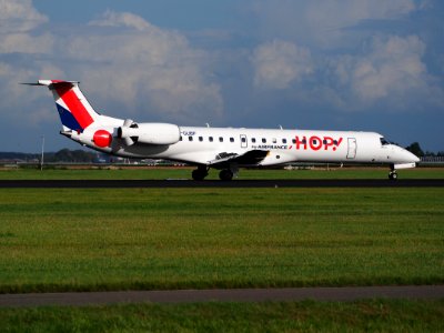 F-GUBF HOP! Embraer ERJ-145MP - cn 145669, 11Aug2014, landing at Schiphol (AMS - EHAM), The Netherlands, pic3