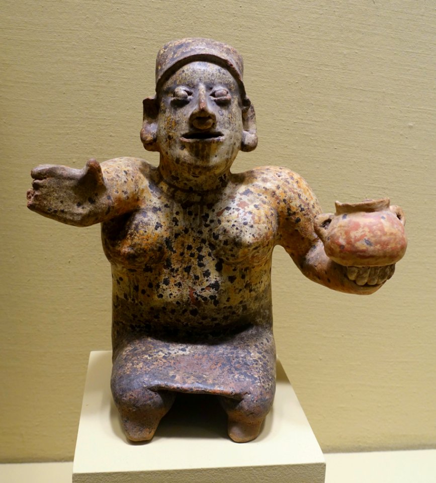 Female figure, Nayarit, west Mexico, c. 200 BC to 300 AD, ceramic, polychrome slip - Portland Art Museum - Portland, Oregon - DSC09187