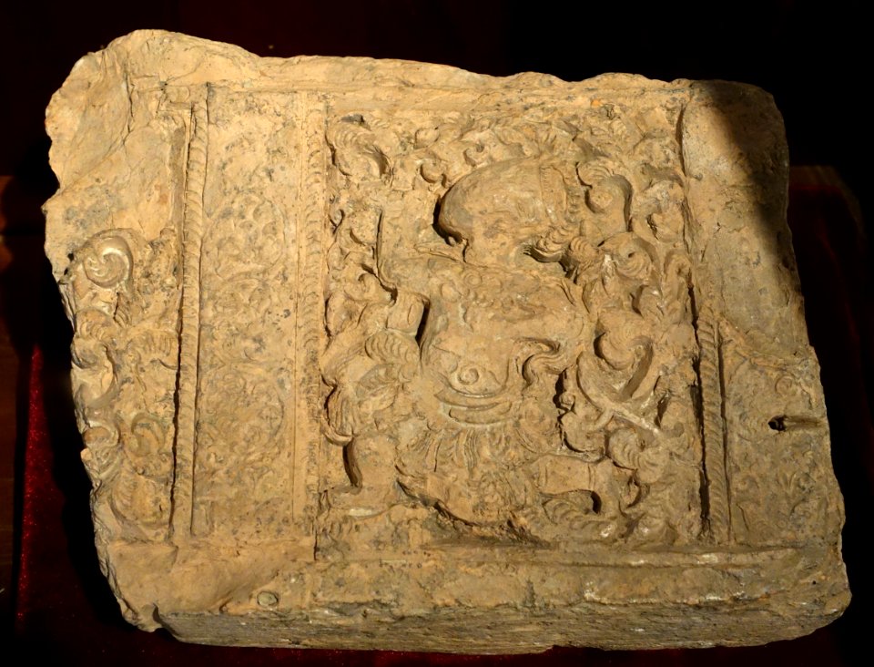 Female dancer decorated brick, Long Doi pagoda, Duy Tien, Ha Nam, 1118-1121 AD, terracotta - Vietnam National Museum of Fine Arts - Hanoi, Vietnam - DSC04768