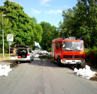 Feuerwehr bei Hochwasser-Einsatz