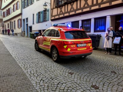 Feuerwehr-Einsatz bei Dachstuhlbrand in der Kronenstraße in Tübingen am 21.12.2019 - 002