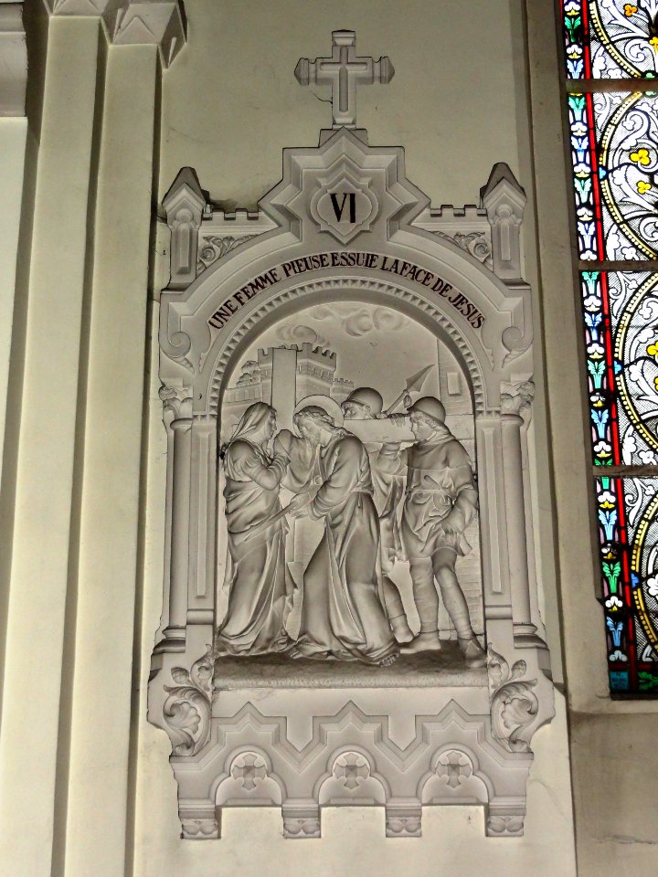 Feignies (Nord, Fr) église, chemin de croix, station 06