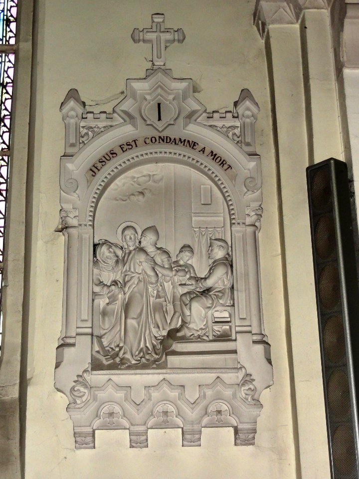 Feignies (Nord, Fr) église, chemin de croix, station 01