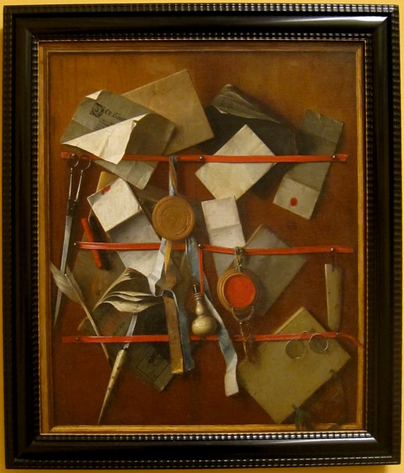 Feigned Letter Rack with Writing Implements by Samuel Van Hoogstraten, San Diego Museum of Art