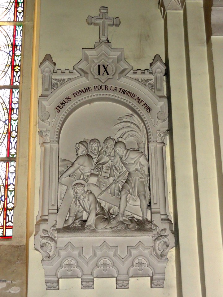 Feignies (Nord, Fr) église, chemin de croix, station 09