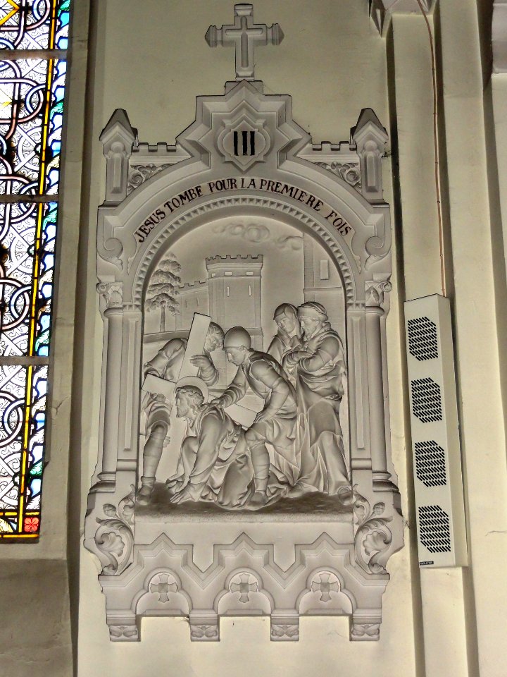 Feignies (Nord, Fr) église, chemin de croix, station 03