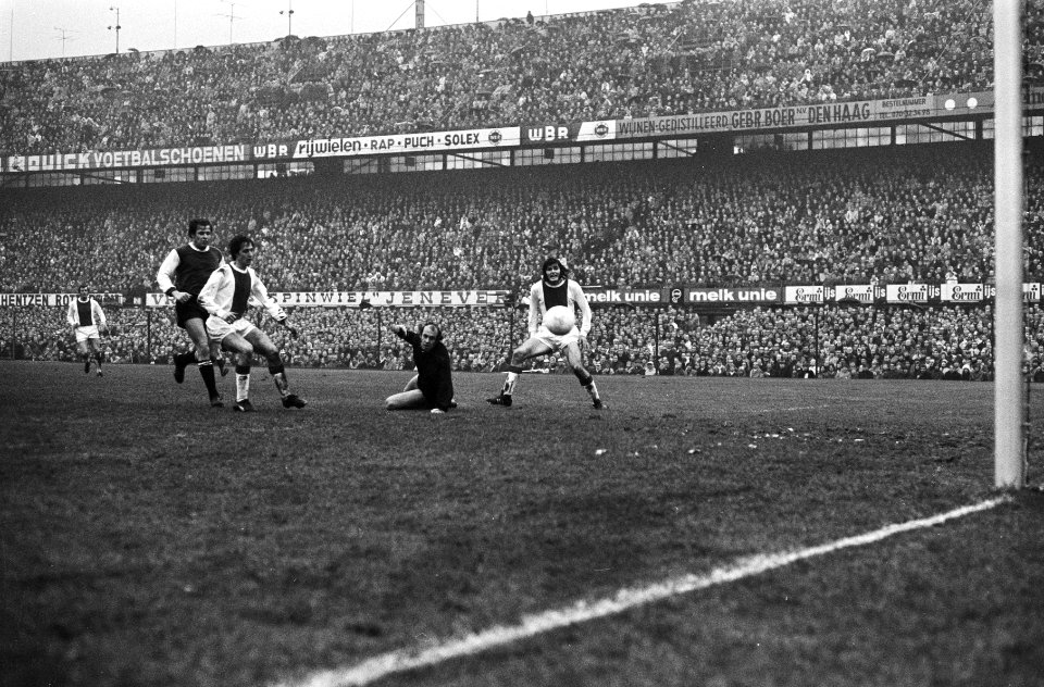 Feijenoord tegen Ajax 1-1 Cruijff scoort, Bestanddeelnr 924-1121