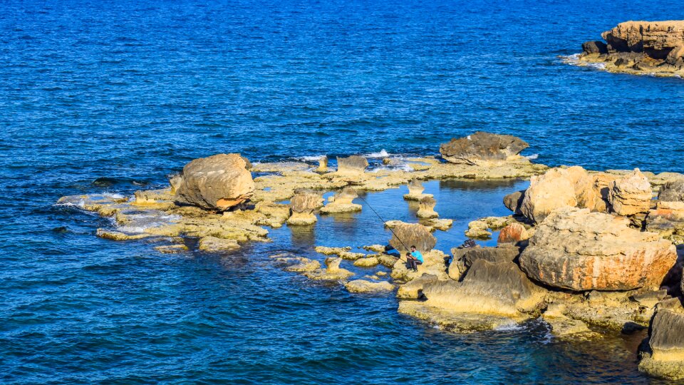 Rocky coast sea blue photo