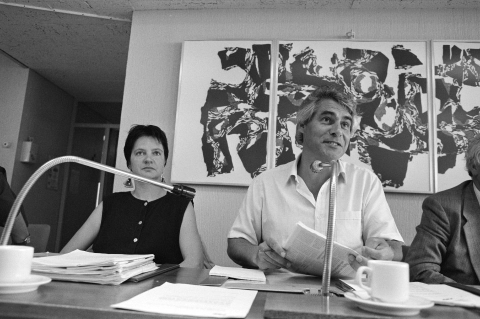 Federatieraad van het FNV voorzitter Johan Stekelenburg en vice-voorzitter Kari, Bestanddeelnr 934-4686