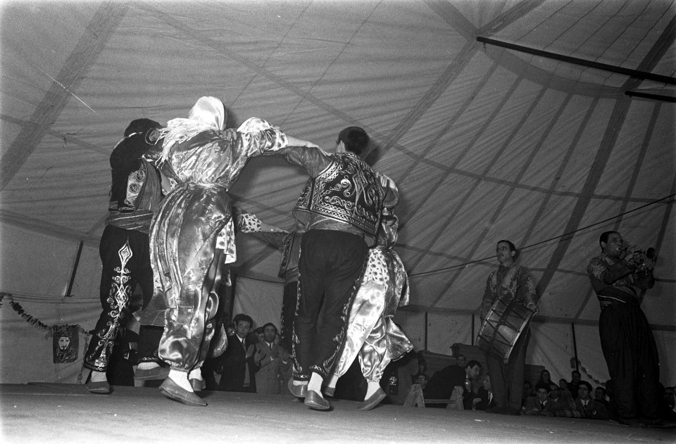Feestdag voor Turkse gastarbeiders in Vondelpark, Amsterdam folkloristische dans, Bestanddeelnr 922-1555