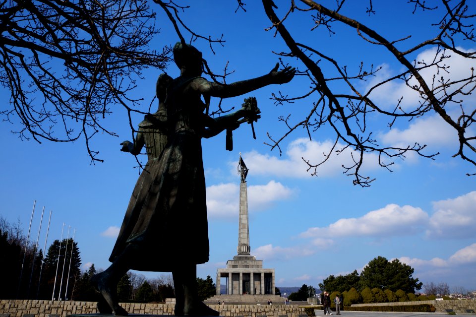Female Soviet statue, Slavín military grave and memorial, Slovakia